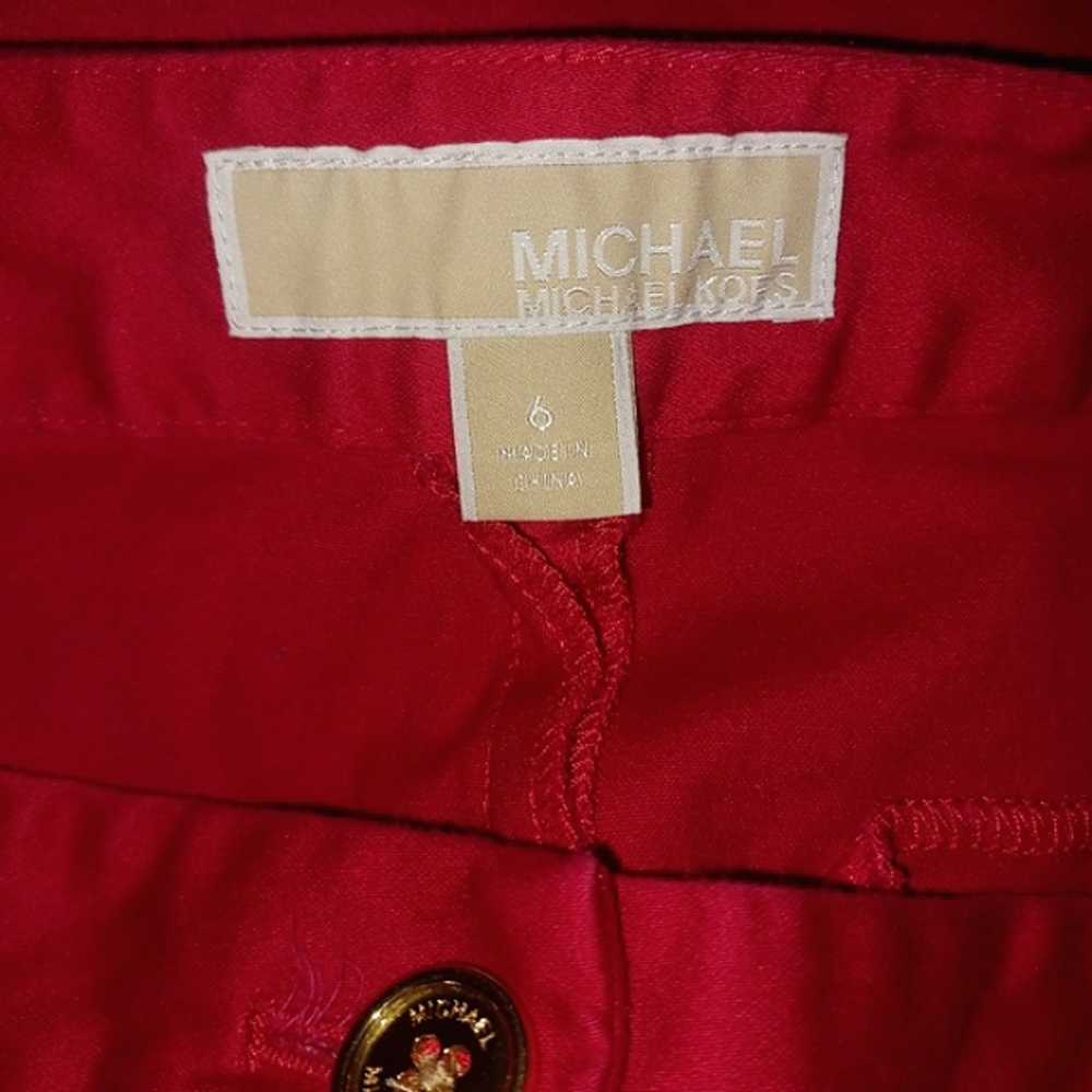 Michael Kors Red Straight Slim Pants - Picture 5 of 5